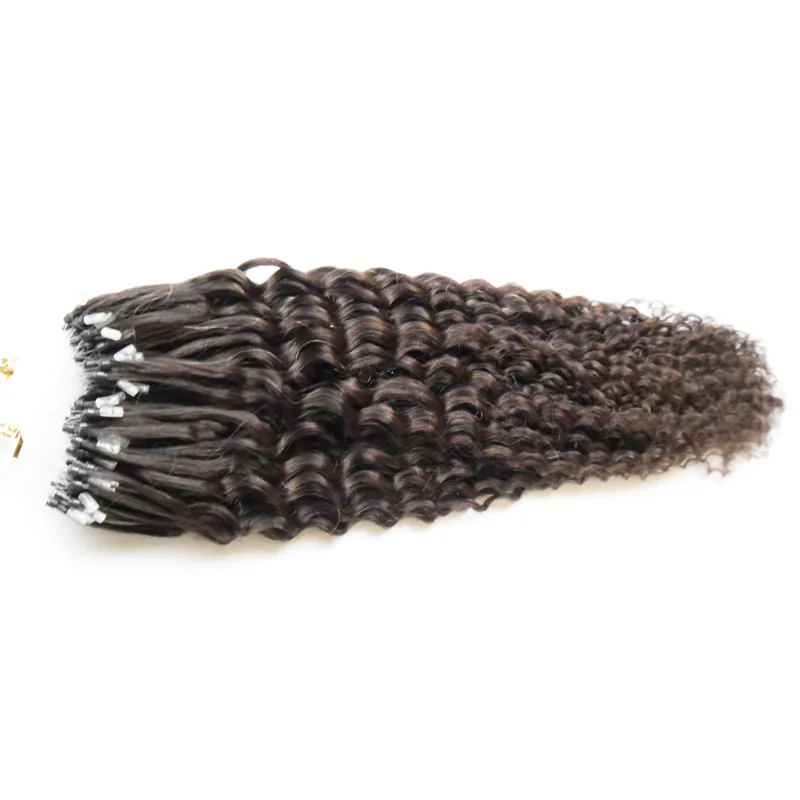 Mongolian Kinky Curly Cabelo Micro Loop Humano Extensões de Cabelo Natural 100G Afro Kinky Curly Micro Loop Extensões