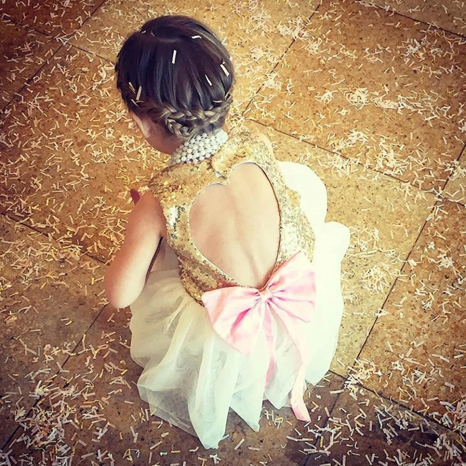 Flower girl dresses with heart back sale