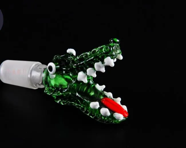 A-44mini Glasskålar 14mm 18mm Joint Size Man Skalle Alien Face Form Glass Bowls Smoking Bowls Adapter för glasvatten Bongs Mix Color Sal