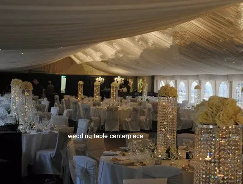 Bougeoir de perle acrylique en cristal bon marché pour la décoration de table de centres de table de mariage