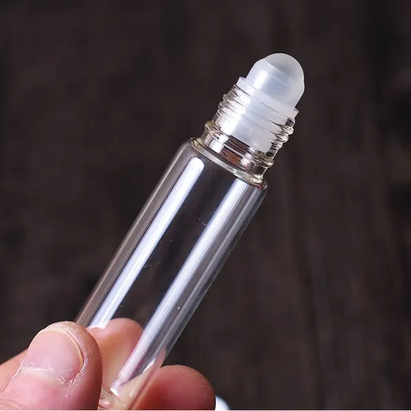 5ml Empty Refillable Glass Roll On Bottles with White Cap Perfect for Aromatherapy Perfumes Essential Oils Lip Gloss and More
