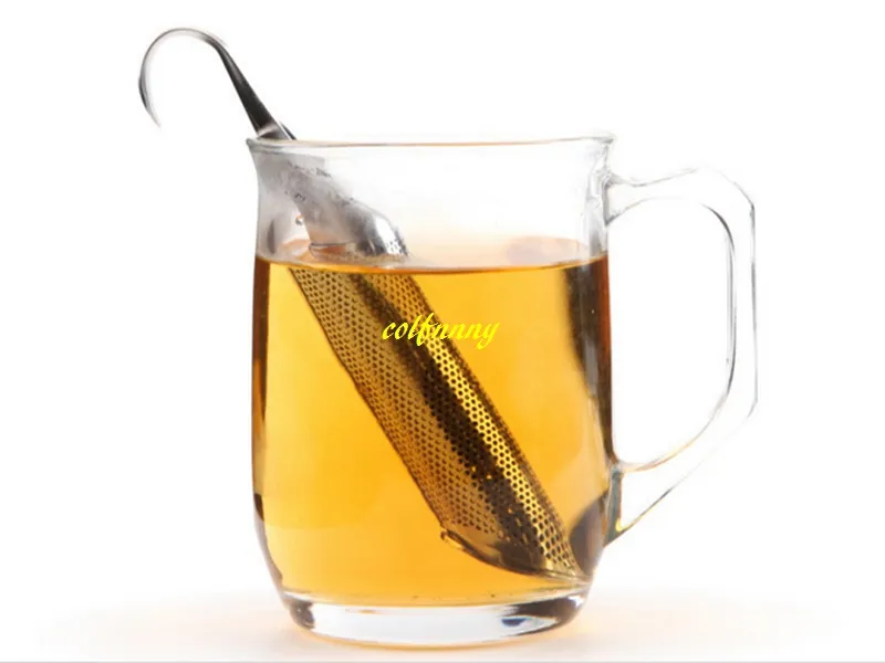 expédition rapide en acier inoxydable café thé passoire thé infuseur tuyau conception toucher se sentir bien thé filtre outil