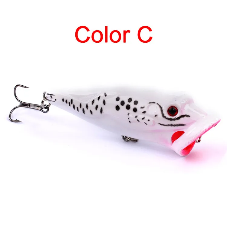 Hot Popper Artificial Fishing Lures 8cm-3.15"/13g-0.44oz Plastic Bass Bait Topwater Freshwater Fishing lure #8 High Carbon Hook