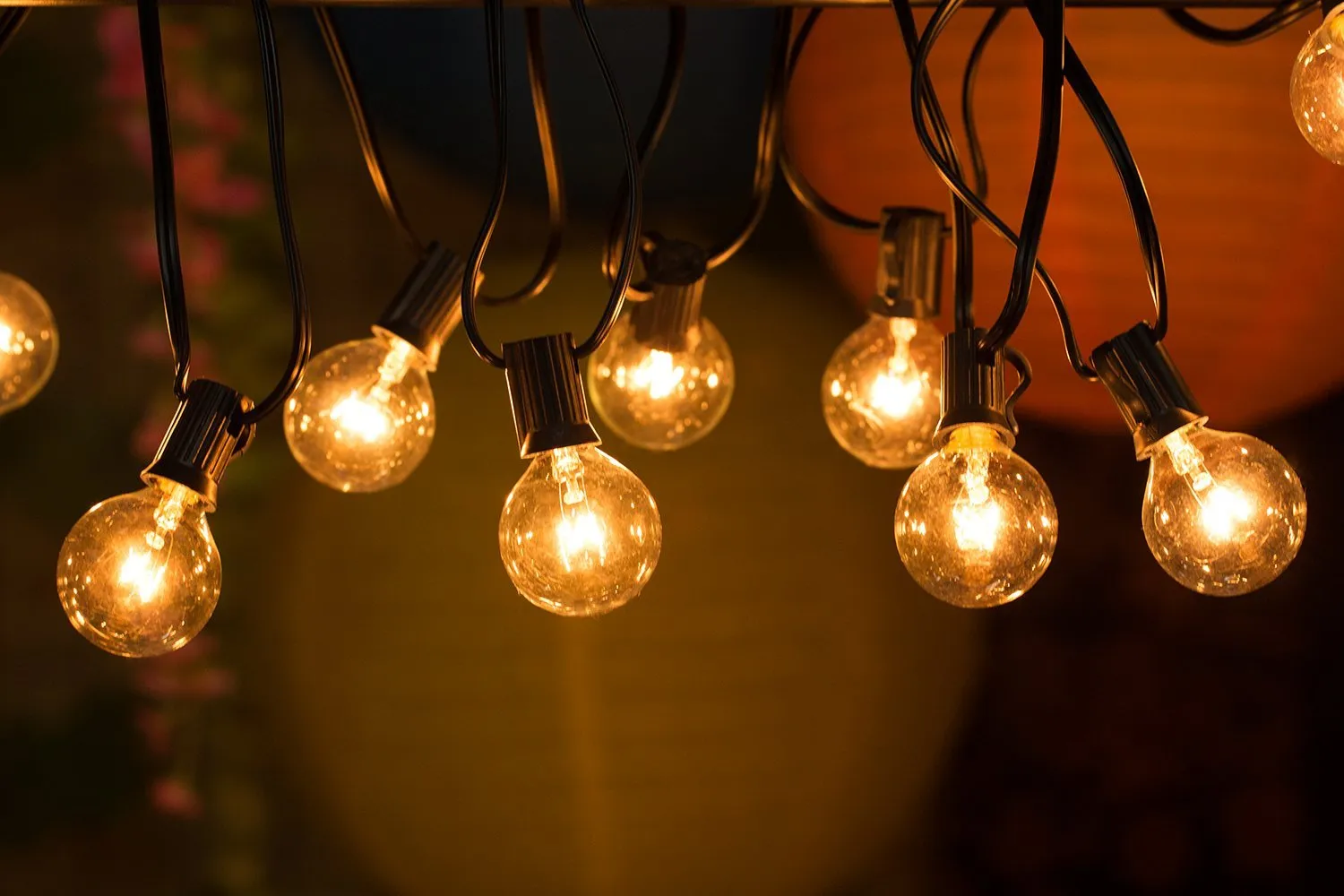 Strings LED G40 com 25 globo Bulbs-UL listado para decoração comercial interior, luzes do pátio do casamento, luz de corda ao ar livre