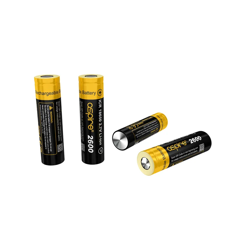 100% authentischer Aspire 18650 Batterie INR18650 2900mAh 20A / ICR18650 2600mAh 20A VAPE CELL 3,7V Li-Ion Wiederaufladbare Batterie für E-Zigaretten