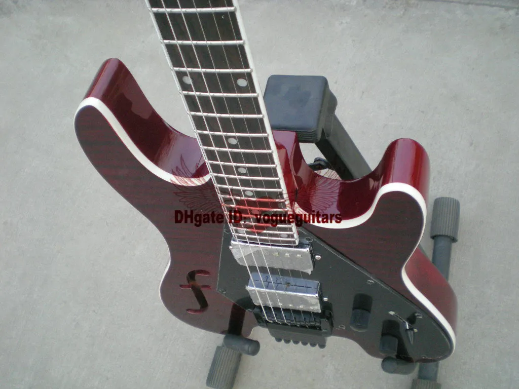 Электро -гитара на заказ 6 Strings Drak Red Tiger Flame Top Электро -гитара с F Hool5536384