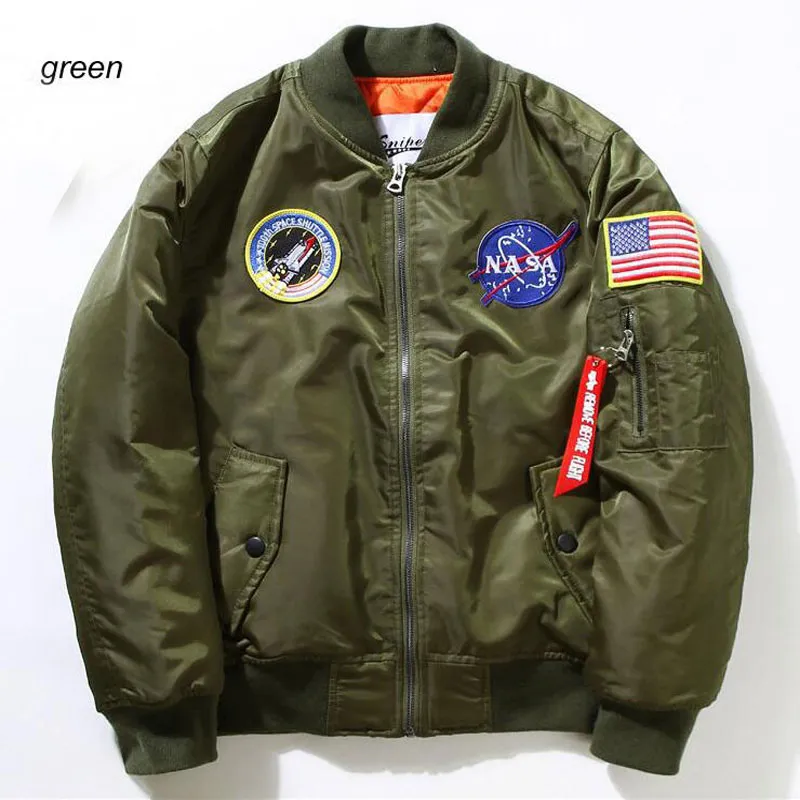 Fall-Flight Pilot Jacket Jas Bomber Ma1 Mannen Bomberjacks Borduurwerk Baseball Jassen M-XXL gratis verzending