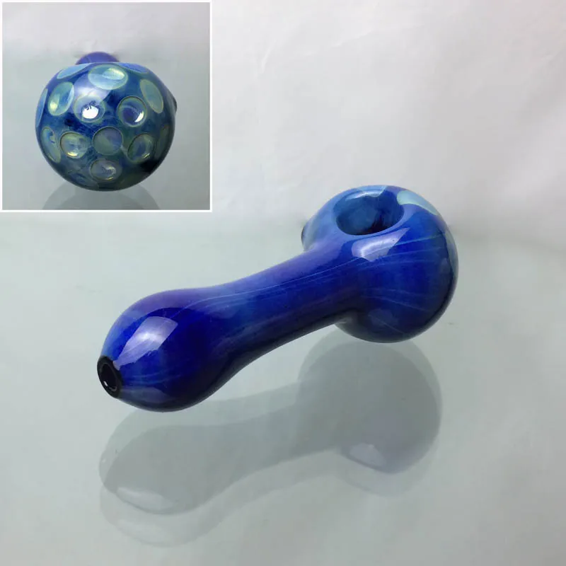 smoking glass pipes heady spoon smoking pipes 4.3" inch Glass Herb Pipe Honeycomb Colored Tobacco for dry herb