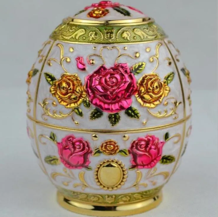 Portastuzzicadenti creativi a forma di uovo con apribottiglie Colore casuale Scatola stuzzicadenti con motivo rosa decorazioni la casa e il matrimonio HD01