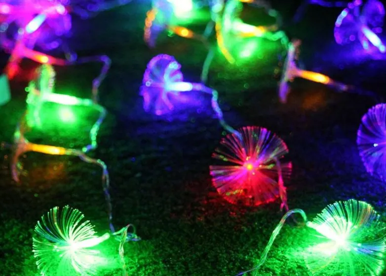2,5 mt 10LED Fiber Optic Batterie String Winde Nachtlicht Lampe Mni Lichterketten Weihnachten Weihnachtsdekor saiten