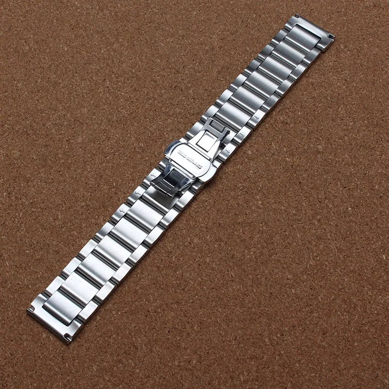 Bracelet en argent Bracelet de montre en acier inoxydable massif Bracelet réglable en métal Bracelet de montre de haute qualité 18mm 20mm 22mm 24mm Hommes Femmes poli nouveau