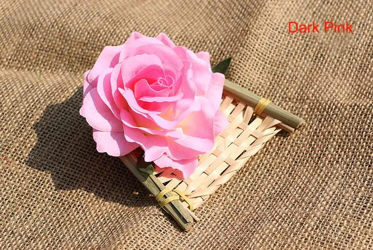 DIY Artificial Rose Flower Head Silk Flower For Wedding Corsage Flip-Flops Headdress Bouquet Accessories 11.5cm G628