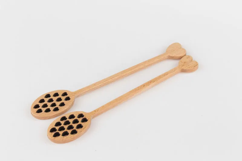 Cute Hollow Out Love Shaped Wooden Honey Stick Wood Honey Spoon Stick Dipper Stirrer Flatware Accessories Kitchen Gadget ZA33976526948