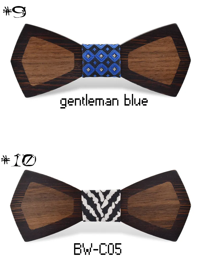 Splice Wood Bowtie 15 Stilar Handgjorda Vintage Traditionell Bowknot För Företag Färdig Produkt DIY Trä Bow Tie 12 * 5cm