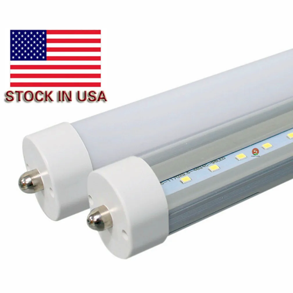 LED tubes US STOCK 8 feet led 8ft single pin t8 FA8 Single Pin LED bulb Lights 45W 4800Lm LED Fluorescent Tube Lamps