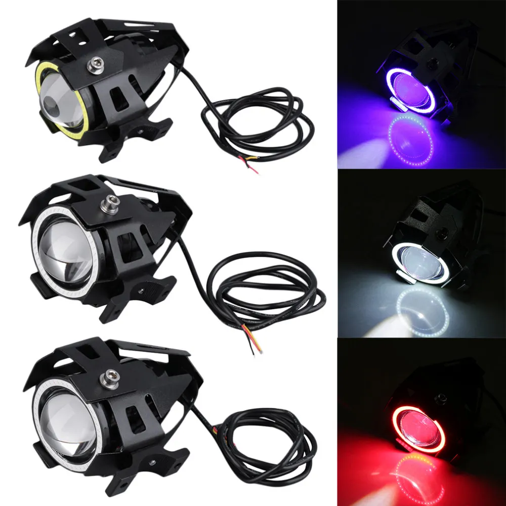 Lâmpada de carro elétrico para motocicleta U7 arma de laser lente olho de anjo farol LED 15W