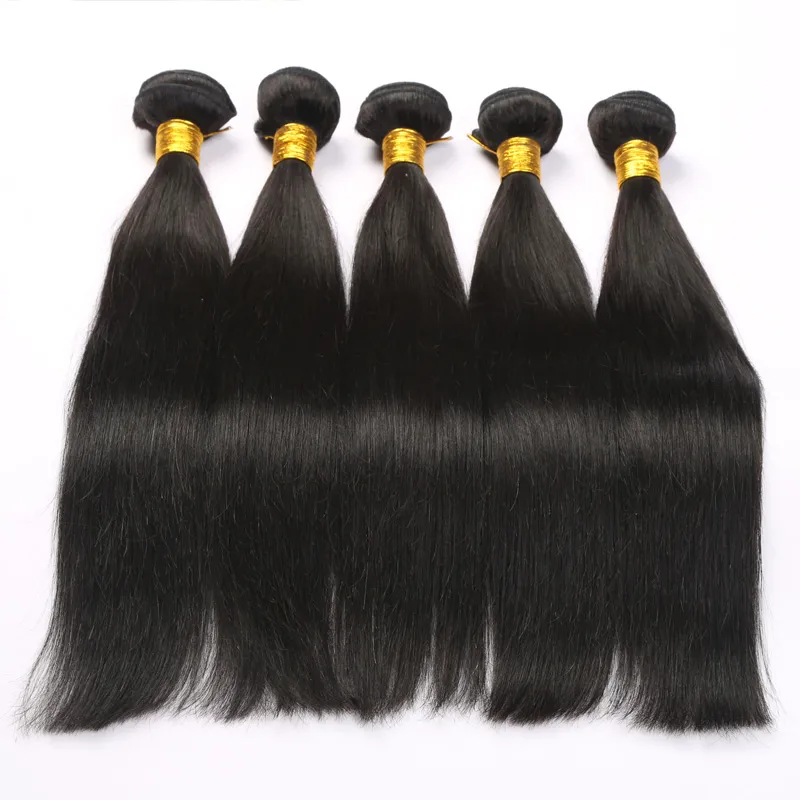 Natural 1B Straight Hair Weave Bundles: Peruvian Hair Extensions 8-30 ...