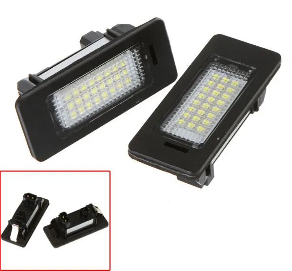 2 Adet Hata Ücretsiz 3528 SMD 24 LEDs Araba Lisans ışık Led Lamba Plaka BMW E39 E60 E61 E90 için LED Işık Lambası 5 Serisi