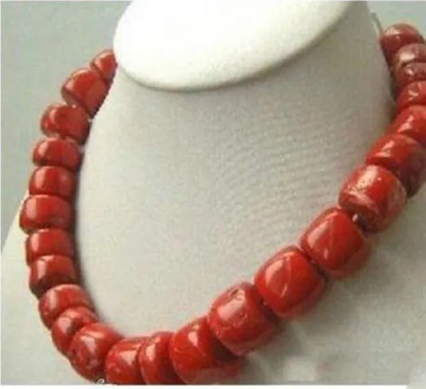 Gratis frakt *** Hot Sell! Nya naturliga röda korallhalsband stora pärlor