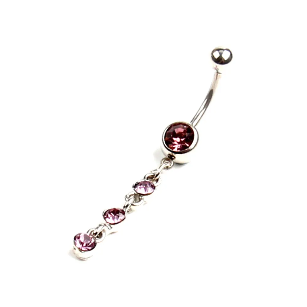 Gratis Verzending Hot Nieuwe Jeweled Belly Button Rings Chirurgisch Staal 5 Verschillende Kleuren CZ Navel Ringen HJ102