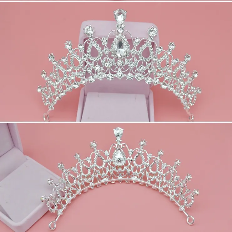 Cheap Bridal Tiaras Crystal Crown Wedding Accessories Baroque Queen Crowns Bridal Jewelrys Crystal Hair Accessories Girls Birthday Crowns
