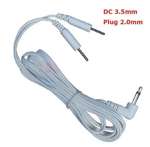 200 teile/los DC 3,5 MM 2 in 1 pin stil Kopf elektrode drähte kabel/kabel für digitale gerät und TENS massager DHL/EMS Kostenloser versand