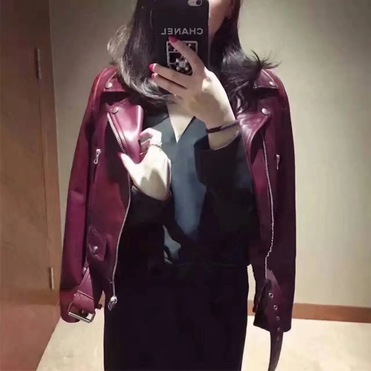 Sheepskin genuine leather jackets for women STUDIOS ladies blazer lapel neck jackets short style