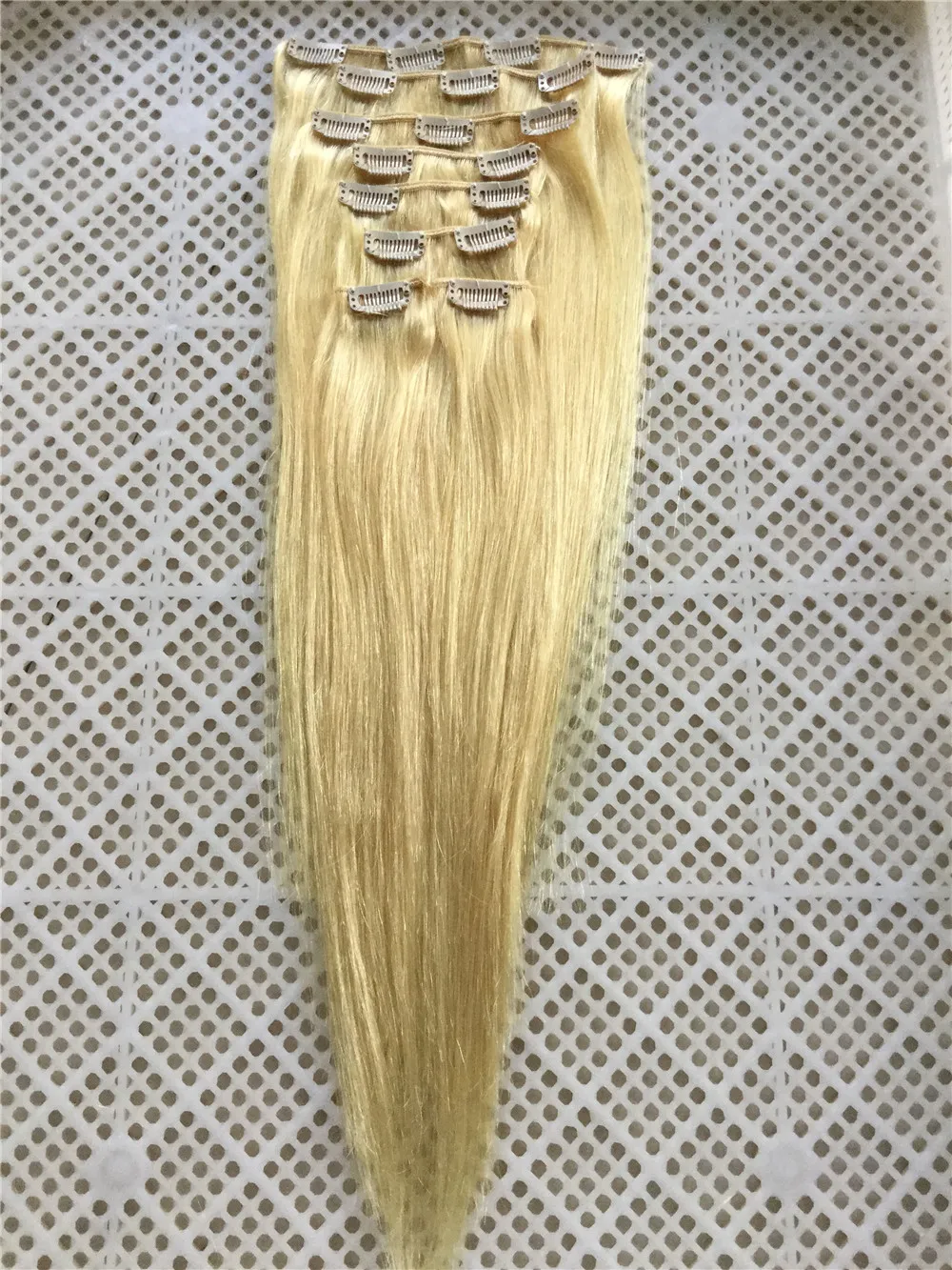 Lummy Hair 14 -26 100% Brasilianska Remy Human Hair Clips In On Human Hair Extension Set Full Head 120G256i