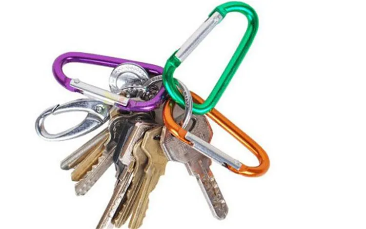 Carabiner Ring Keyrings Key Chains في الهواء الطلق المعسكر الرياضي المفاجئ المقطع الخطاف مفتاح المشي لمسافات طويلة من الألومنيوم المعادن مريحة المريخ التخييم CLI1205441