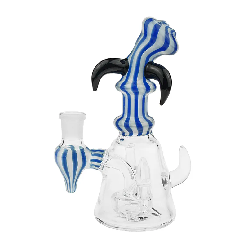 New Bongs Ox Horn Design Vidro Plataformas De Petróleo De Vidro Tubos De Água De Fumadores Com 14mm Junta Feminina