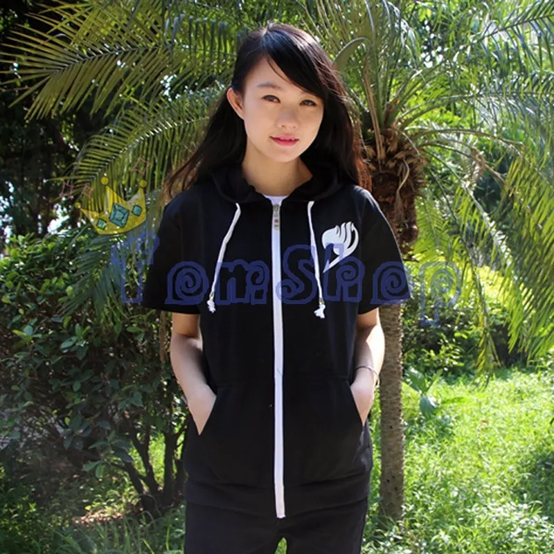 Short sleeve zipper top hoodie women's