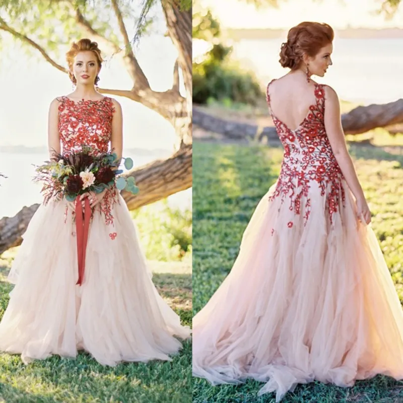 red boho wedding dress Off Shoulder Smocked Gown | Plus Size Boho Wedding Dress | Sangria Red Rustic Cotton | Isabella