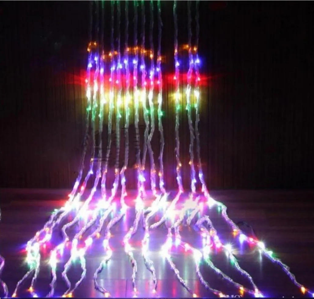 Led Waterfall String Curtain Light 9m * 3m Water Flow Christmas Wedding Party Holiday Decoration Fairy String Lights