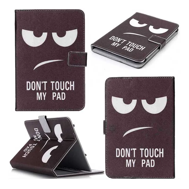 Черный глаз Dont Touch My Pad Effile Tower универсальный PU кожаный чехол case для 7 дюймов 10 дюймов бумажник защитный стенд Tablet Case