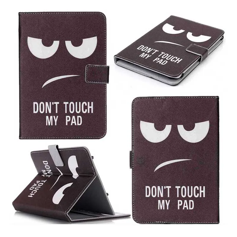 Black Eye Dont Touch My Pad Effile Tower Etui universel en cuir PU pour 7 pouces 10 pouces portefeuille support de protection étui pour tablette