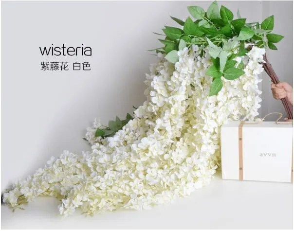 1.6 Metros de Comprimento Muito Flor De Seda Artificial Wisteria Videira Rattan Para O Partido Do Casamento Decorações Bouquet Guirlanda Para Casa Ornamento DHL livre