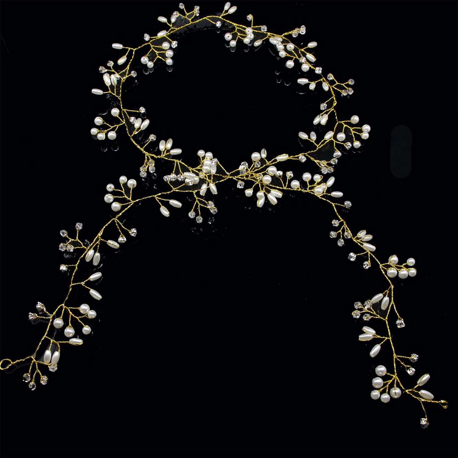Hochzeit Braut Handgemachte Perlen Haarband Perlen Kristalle Haarschmuck