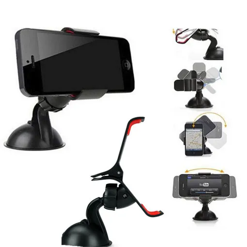 Universal windshield carro celular suporte de montagem suporte cupule preto para iphone 6 5 5S 5c Sumsang telefone inteligente PDS GPS câmera Recoder