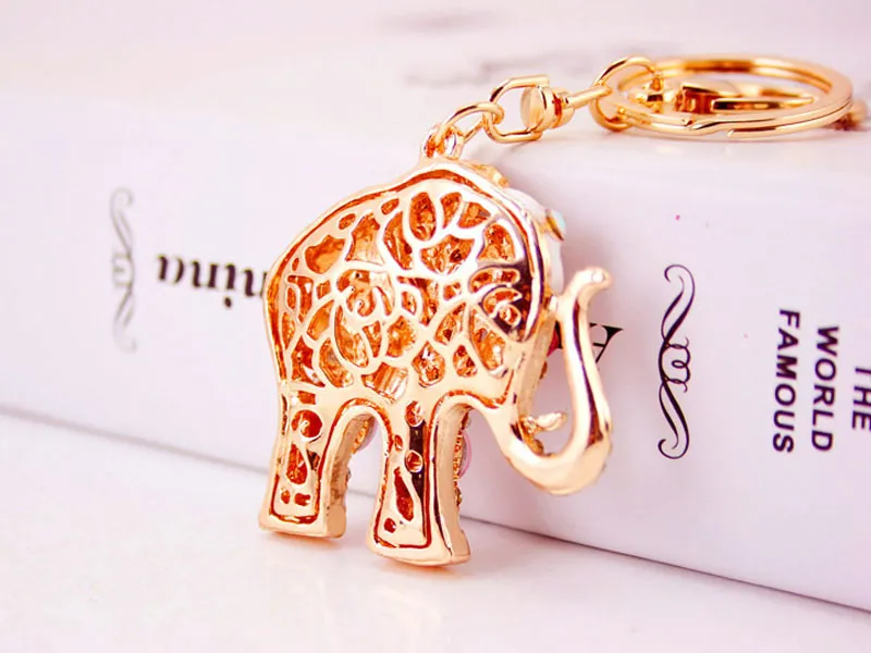 LLavero de lujo con elefante bonito y colorido, soporte para Llavero, regalo para hombres y mujeres, bolso de recuerdo, adornos para coche