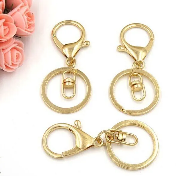 Nova chaveiro liga banhado a ouro keychain chaves dividir keyring chave acessórios para diy jóias makings