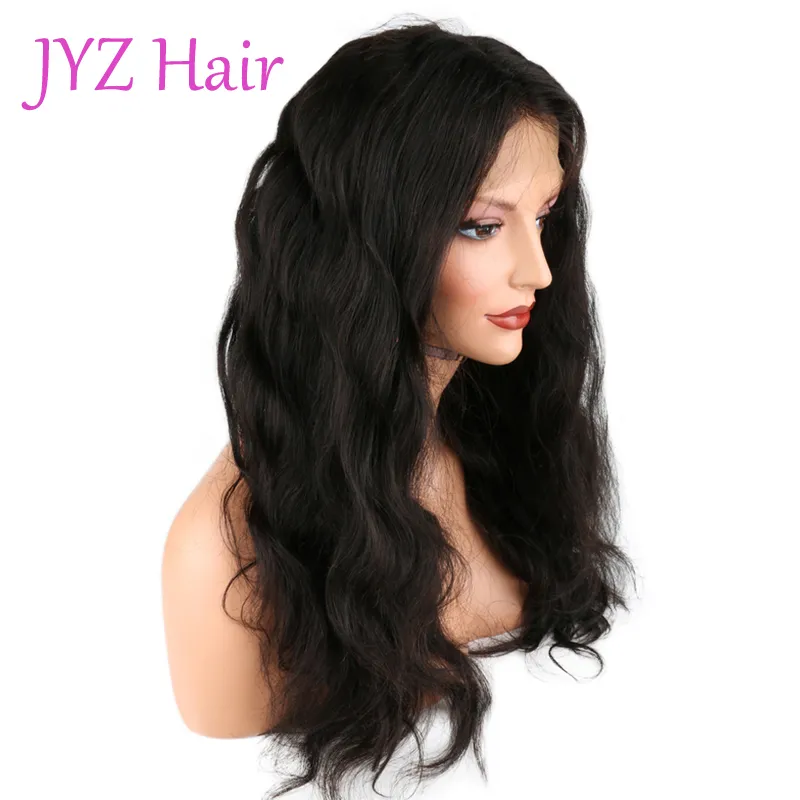 Natural Color Full Lace Wigs Body Wave Human Hair Brazilian Peruvian Malaysian Indian Body Wave Lace Front Human Hair Wigs With Baby Hair