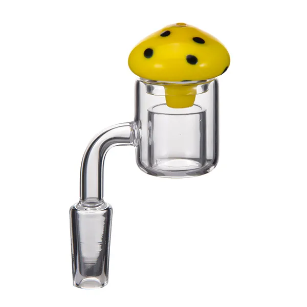 Colored Glass Carb Cap Mushroom Carbcap Smoking Accessories with a Hole on Top for Quartz Thermal Banger at Mr Dabs