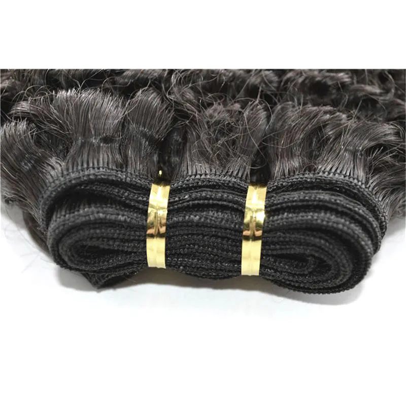 ブラジルの巻き毛織りの処女の自然なアフロ変態巻き毛の束g-easy髪