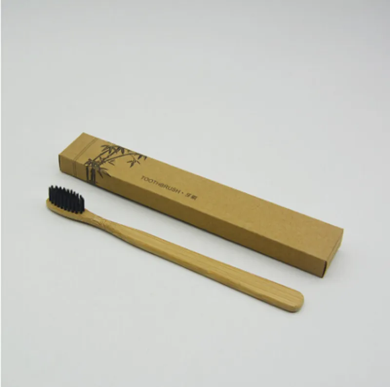 Personalizado Bambu Toothbrushes Língua Cleaner Denture Dentes de Viagem Kit Denty Brush