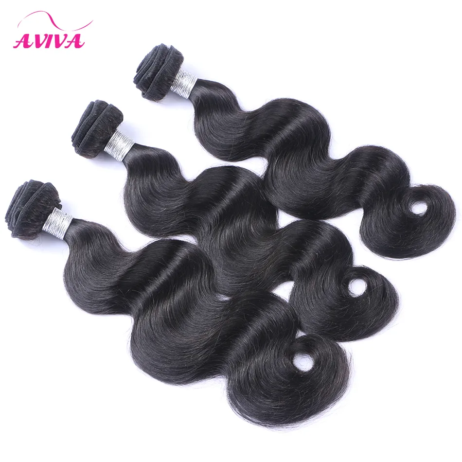 Brazilian Virgin Human Hair Weave 3/4/5 Bundles Body Wave Unprocessed Peruvian Malaysian Indian Cambodian Remy Hair Extensions Natural Black