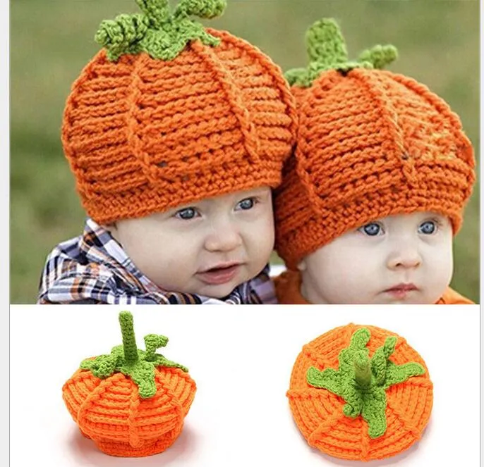 Économisez gros sur les achats en gros de Crochet Halloween Chapeaux  Nouveau Né Chapeaux De Citrouille Crochet En Tricot Bébé Costume Chapeau  Photo