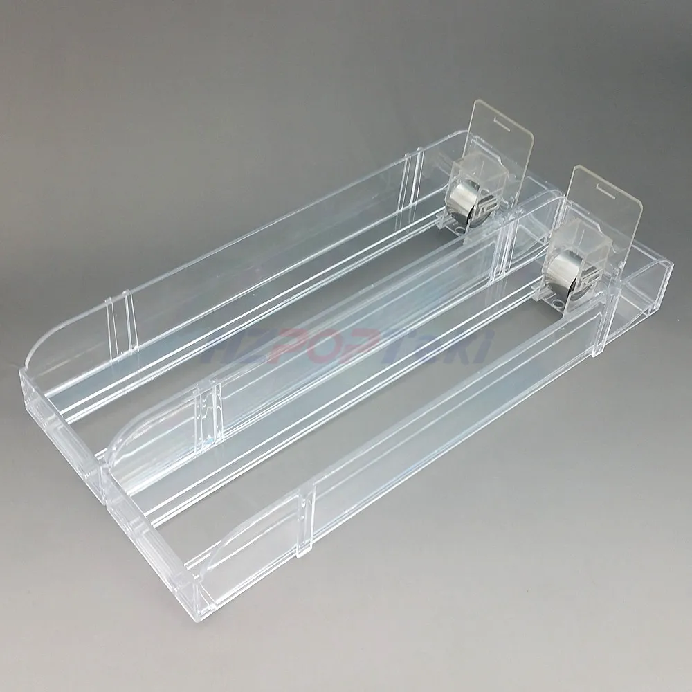 Plast PS Supermarket Hylla Rack Cigaretter Produkter Automatisk påfyllning Refill Pushing Pusher System Unibody Double L28CM 