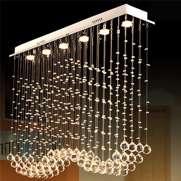 Pendant Lamps Modern Design LED Curtain Wave K9 Luxury Crystal Ceiling Chandeliers Contemporary Foyer Lights Lamps Decoration Lighting