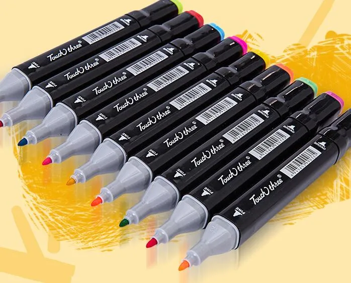 TOUCH3 Art Marker pen Набор Двусторонних Марок 168Цветная Ручка Алкоголь Масло Анимация Дизайн Краска Эскиз Живопись Маркеры