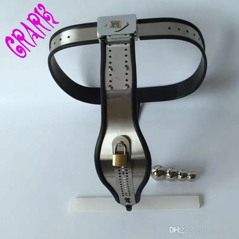 Stainless steel underwear New Women T chastity belt with anal  plug,fetish,Chastity devices,sex Slave toys for woman